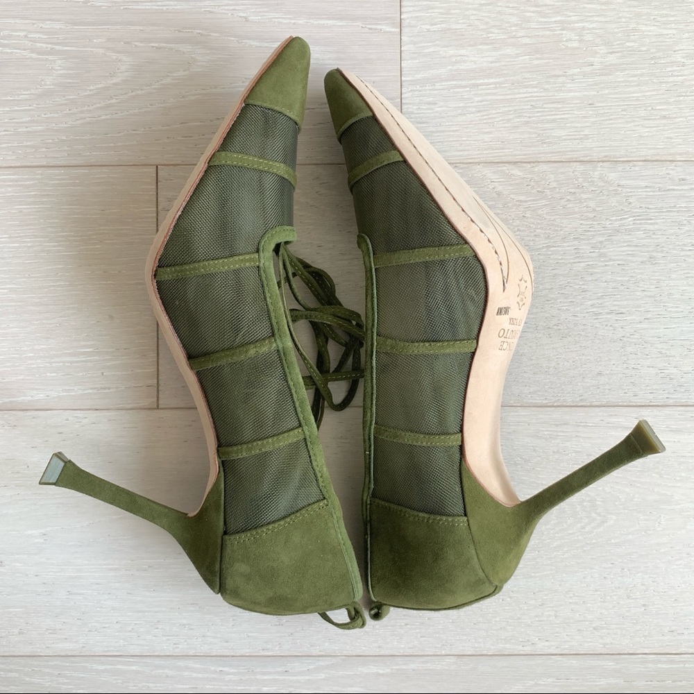 Vince Camuto Kaliona Ankle Wrap Heel Olive Green 8 - Picture 7 of 8